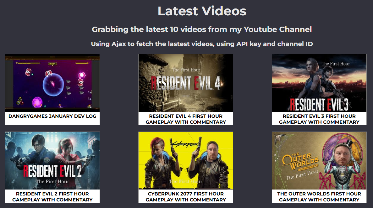Youtube API example